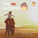 Douzi Chinese Sky Lanterns (6 Pack) 100% Biodegradable No Assembly Required - Beautiful Lantern for White for Weddings, Birthdays, Parties,Memorials and Much More
