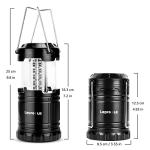 Lepro Camping Lights, Collapsible Camping Lantern Battery Powered, Portable Hanging Tent Light, AA Battery Operated Lanterns for Power Cuts, Storm, Emergency Lighting, Fishing, Hiking, Pack of 2
