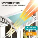 Outsunny Front Door Canopy Outdoor Awning Aluminium Rigid Plastic Polycarbonate Rain Shelter UV Water Rain Resistant 100 x 75cm Clear