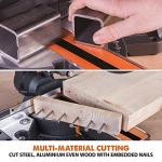 Evolution Power Tools R210SMS+ Sliding Mitre Saw With Multi-Material Cutting, Cuts Wood, Metal, Plastic & More, 45° Bevel, 50° Mitre, 230mm Slide, 1500 W (230 V)