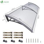 VOUNOT® Front Door Canopy Outdoor Awning, Rain Shelter for Back Door, Porch, Window, 200 x 80 cm, Grey
