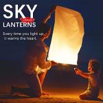 Douzi Chinese Sky Lanterns (6 Pack) 100% Biodegradable No Assembly Required - Beautiful Lantern for White for Weddings, Birthdays, Parties,Memorials and Much More