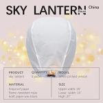 Chinese Sky Lanterns Environmental Friendly 100% Biodegradable Material No Assembly Required, for Wishing Wedding Birthday Party (5 Pack)