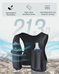 Zelvot Running Vest for Women Men, UK Original Patent, Adjustable Chest Straps Running Hydration Vest with 500ml Water Bottle, Lightweight Reflective Hydration Backpack with Phone Holder (Black, XS/S)