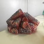 Sysow 1 Piece Burning Charcoal LED Lamp Artificial LED Fireplace Realistic Log Wood Glowing Burning Flame Flameless Fireplace Light for Home Indoors Living Room Decoration