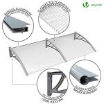 VOUNOT® Front Door Canopy Outdoor Awning, Rain Shelter for Back Door, Porch, Window, 200 x 80 cm, Grey