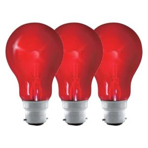 Inspired Essentials 3 x 40W FIREGLOW Effect BC B22 B22d Light Bulbs, Bayonet Cap, Red Glow