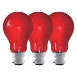 Inspired Essentials 3 x 40W FIREGLOW Effect BC B22 B22d Light Bulbs, Bayonet Cap, Red Glow
