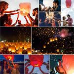 Chinese Sky Lanterns (8 Pack) 100% Biodegradable No Assembly Required - Beautiful Lantern for Weddings, Birthdays, Parties,Memorials and Much More
