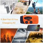 SOLARBABY Weather Radio,Solar Radio, Emergency Hand Crank Self Powered AM/FM Solar Weather Radio with LED Flashlight,2000mAh Emergency Power Bank for Smart Phone (M-Orange)