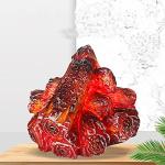 Sysow 1 Piece Burning Charcoal LED Lamp Artificial LED Fireplace Realistic Log Wood Glowing Burning Flame Flameless Fireplace Light for Home Indoors Living Room Decoration