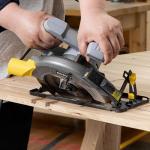 Enventor Circular Saw, 1400W 6000RPM Electric Circular Saws with Laser Guide, Max Cutting Depth 62mm (90°), 48mm (45°), Saw Blades(185mm, 24T), Pure Copper Motor, Ideal for Wood Cutting Corded