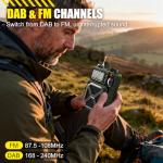 Portable DAB & FM Radio with Bluetooth 5.3, Solar Radio, 4000mAh Rechargeable Battery Hand Crank Radio with SOS, Flashlight, Earphone Jack, SD Card, USB, Emergency Wind up Radio