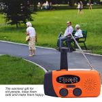 SOLARBABY Weather Radio,Solar Radio, Emergency Hand Crank Self Powered AM/FM Solar Weather Radio with LED Flashlight,2000mAh Emergency Power Bank for Smart Phone (M-Orange)
