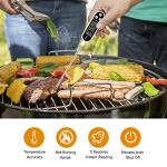 Jsdoin Meat Thermometer, Digital Meat Food Thermometer, Instant Read Cooking Thermometer with Probe Tip Cover, LCD Screen, Perfect for Kitchen Cooking, BBQ, Water, Meat, Milk(Battery Included)