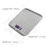 HomeFashion 5kg 1g 11lb Digital Kitchen Scales Food Scale with stainless steel Platform Electronic Cooking Backlit LCD Display Multifunction for Home and Office Use