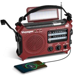 Kaito KA500RED 5-Way Powered Emergency AM/FM/SW Weather Alert Radio, Red