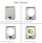 HomeFashion 5kg 1g 11lb Digital Kitchen Scales Food Scale with stainless steel Platform Electronic Cooking Backlit LCD Display Multifunction for Home and Office Use