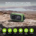 NEDIS Portable Emergency DAB+/FM Wind Up Radio with Solar Panel & Hand Crank, with 2500mAh Rechargeable USB Power Bank, LED Torch & SOS Alarm, for Camping, Hiking & Outdoor