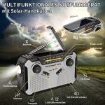 Solar Radio, AM/FM Portable Crank Radio, Dynamo Emergency Radio with 4000 mAh Rechargeable Battery, LED Torch, SOS Alarm for Camping, Outdoor, Emergency (03)