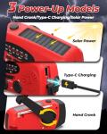 Esky Wind Up Radio, Survival Hand Crank Solar Radio AM/FM Emergency Weather Radio, 2000mAh Rechargeable USB Phone Charger, SOS Alarm, LED Bright Flashlight, for Household and Outdoor Camping, Hiking