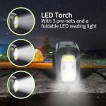 NEDIS Portable Emergency DAB+/FM Wind Up Radio with Solar Panel & Hand Crank, with 2500mAh Rechargeable USB Power Bank, LED Torch & SOS Alarm, for Camping, Hiking & Outdoor