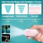 Hion Safe Personal Alarm for Women,Rechargeable 130dB Police Approved Rape Rope Alarm with LED Flashlight Self Defense Keychain,Panic Attack Safety Alarm for Girl Kid Elderly Student(Pink）
