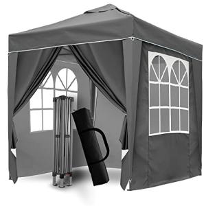 SANHENG Pop Up Gazebo, Pop Up Tent with Weights, Fully Waterproof, All Weather Gazebo ideal for Outdoor Party Camping (2x2m,Grey)