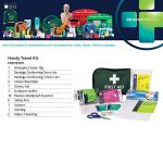 Reliance Medical - (REL416) Handy Travel First Aid Kit, Travel Pouch With, Bandages, Cotton Wool Balls, Gloves, Plasters, Safety Pins, Scissors, Slick Bag And Cleansing Wipes (Green)