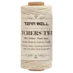 Tenn Well Butchers String, 3Ply 100m Strong Cotton Kitchen Twine Food Safe Oven Cooking String for Meat Trussing Tying, Chicken Roasting and Sausage Making (Beige)