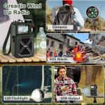 Greadio Portable DAB/DAB+/FM Solar Radio with Bluetooth 5.3, Flashlight, Hand Crank, Emergency Wind Up Radio, 4000mAh Rechargeable Battery with SOS,USB,SD Card,Headphone Jack,White Noise