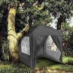 SANHENG Pop Up Gazebo, Pop Up Tent with Weights, Fully Waterproof, All Weather Gazebo ideal for Outdoor Party Camping (2x2m,Grey)