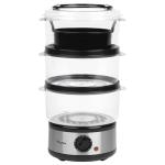Salter 3 Tier Electric Food Steamer - 7.5L, Stackable Steaming Baskets, Dishwasher Safe, BPA Free Includes Rice Bowl, 60 Minute Timer, Compact Storage, Healthy Cooking Vegetables & Fish, 500W
