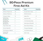 Mini First Aid Kit Bag - 90 Items - Includes Plasters, Eyewash, Gloves, 2 x Cold (Ice) Packs and Emergency Blanket for Kids, Camping, Office, Car, Caravan, Workplace, Travel Home