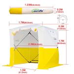 Goutime Pop Up work shelter Gazebo 2mx2m small event shelter party tent garden bbq Fishing camping/Trade Shows/Temporary Emergency/Construction,Outdoor lightweight fold up Work Tent（white yellow）