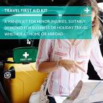 Reliance Medical - (REL416) Handy Travel First Aid Kit, Travel Pouch With, Bandages, Cotton Wool Balls, Gloves, Plasters, Safety Pins, Scissors, Slick Bag And Cleansing Wipes (Green)