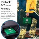 Mini First Aid Kit Bag - 90 Items - Includes Plasters, Eyewash, Gloves, 2 x Cold (Ice) Packs and Emergency Blanket for Kids, Camping, Office, Car, Caravan, Workplace, Travel Home