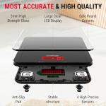 ACCUWEIGHT 201 Digital Kitchen Scales with Tempered Glass Platform (Batteries included), Electronic Weighing Food Scale with Backlit LCD, Multifunction for Office School Home Baking Cooking, 5kg/11lb