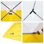 Goutime Pop Up work shelter Gazebo 2mx2m small event shelter party tent garden bbq Fishing camping/Trade Shows/Temporary Emergency/Construction,Outdoor lightweight fold up Work Tent（white yellow）