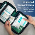 Mini First Aid Kit Bag - 90 Items - Includes Plasters, Eyewash, Gloves, 2 x Cold (Ice) Packs and Emergency Blanket for Kids, Camping, Office, Car, Caravan, Workplace, Travel Home