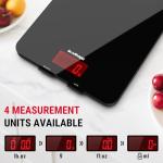 ACCUWEIGHT 201 Digital Kitchen Scales with Tempered Glass Platform (Batteries included), Electronic Weighing Food Scale with Backlit LCD, Multifunction for Office School Home Baking Cooking, 5kg/11lb