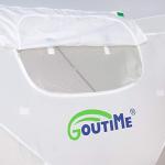 Goutime Pop Up work shelter Gazebo 2mx2m small event shelter party tent garden bbq Fishing camping/Trade Shows/Temporary Emergency/Construction,Outdoor lightweight fold up Work Tent（white yellow）