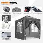 SANHENG Pop Up Gazebo, Pop Up Tent with Weights, Fully Waterproof, All Weather Gazebo ideal for Outdoor Party Camping (2x2m,Grey)