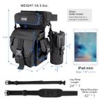 Jueachy Multifunctional Drop Leg Waist Bag Tactical Military Thigh Hip Outdoor Pack for Motorcycling Hiking Traveling Fishing Tool Pouch, Black