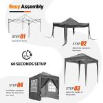 SANHENG Pop Up Gazebo, Pop Up Tent with Weights, Fully Waterproof, All Weather Gazebo ideal for Outdoor Party Camping (2x2m,Grey)