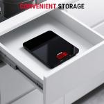 ACCUWEIGHT 201 Digital Kitchen Scales with Tempered Glass Platform (Batteries included), Electronic Weighing Food Scale with Backlit LCD, Multifunction for Office School Home Baking Cooking, 5kg/11lb