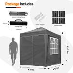 SANHENG Pop Up Gazebo, Pop Up Tent with Weights, Fully Waterproof, All Weather Gazebo ideal for Outdoor Party Camping (2x2m,Grey)