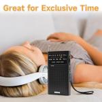 Benss Small Radios Portable AM FM, transistor radios 2AA Battery Operated with Best Reception, Radio with Speaker & Headphone Jack, Pocket Radio for Indoor, Outdoor and Emergency Use(Black)