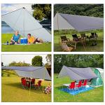 Hammock Rain Fly Tent Tarp,GINTOGE Multifunctional Waterproof Camping Shelter, 300cm x 300cm lightweight Windproof Snowproof Outdoor Sunshade Fly for Hammock-Tent Stakes and Ropes (Gray) No Poles