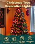 Dalugo Christmas Lights Red Orange Yellow, 5M 50 LED Battery Operated Fireplace Lights with Timer, IP65 Waterproof Indoor Outdoor Battery Fairy Lights for Christmas Decorations(Green Wire)